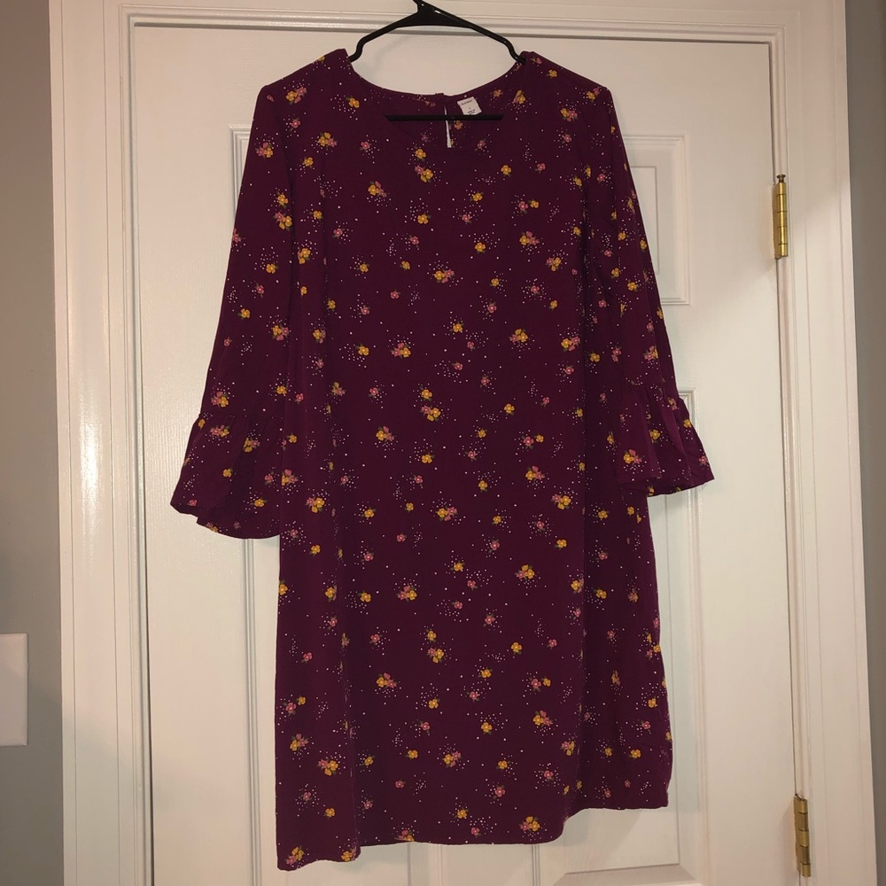 Maroon floral dress